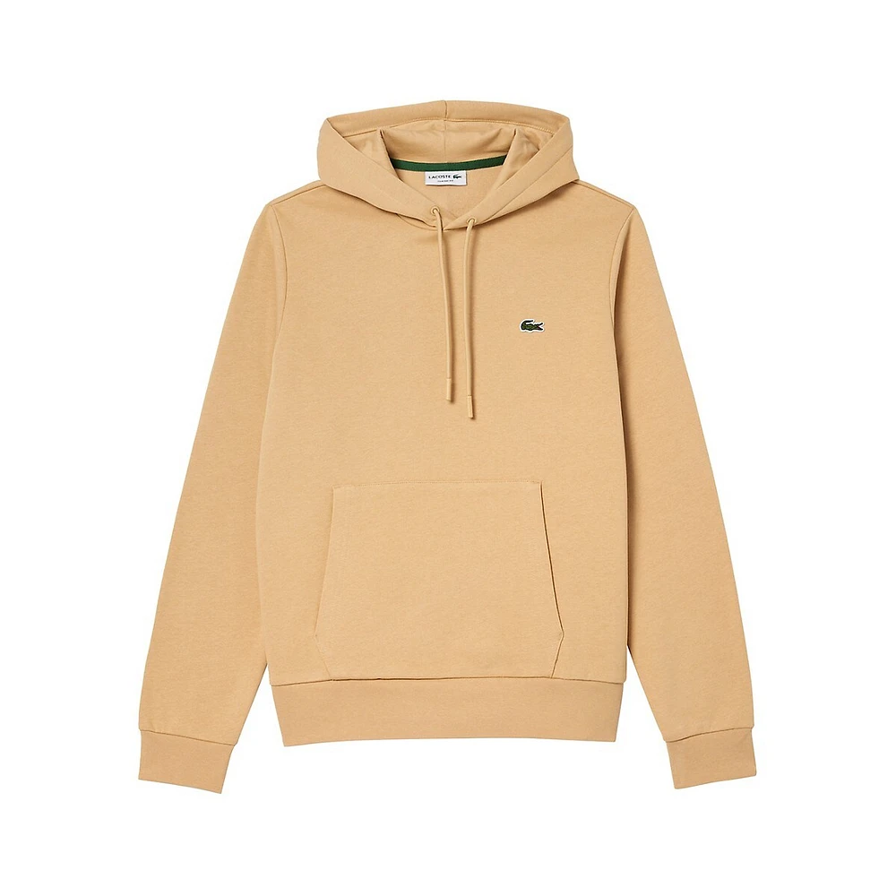 Organic Cotton-Blend Brushed-Fleece Hoodie