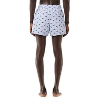 Crocodile-Print Swim Trunks