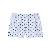 Crocodile-Print Swim Trunks