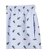 Crocodile-Print Swim Trunks