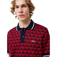 Archival Geo-Print Organic Cotton Polo Shirt