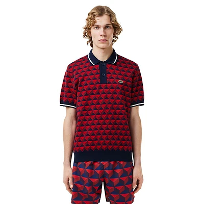 Archival Geo-Print Organic Cotton Polo Shirt