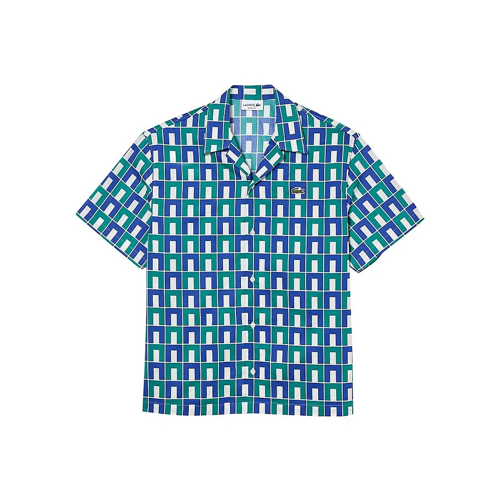 Geo-Print Poplin Shirt