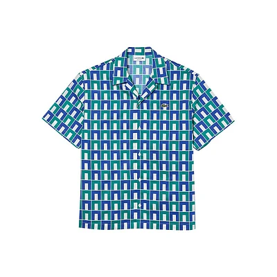 Geo-Print Poplin Shirt