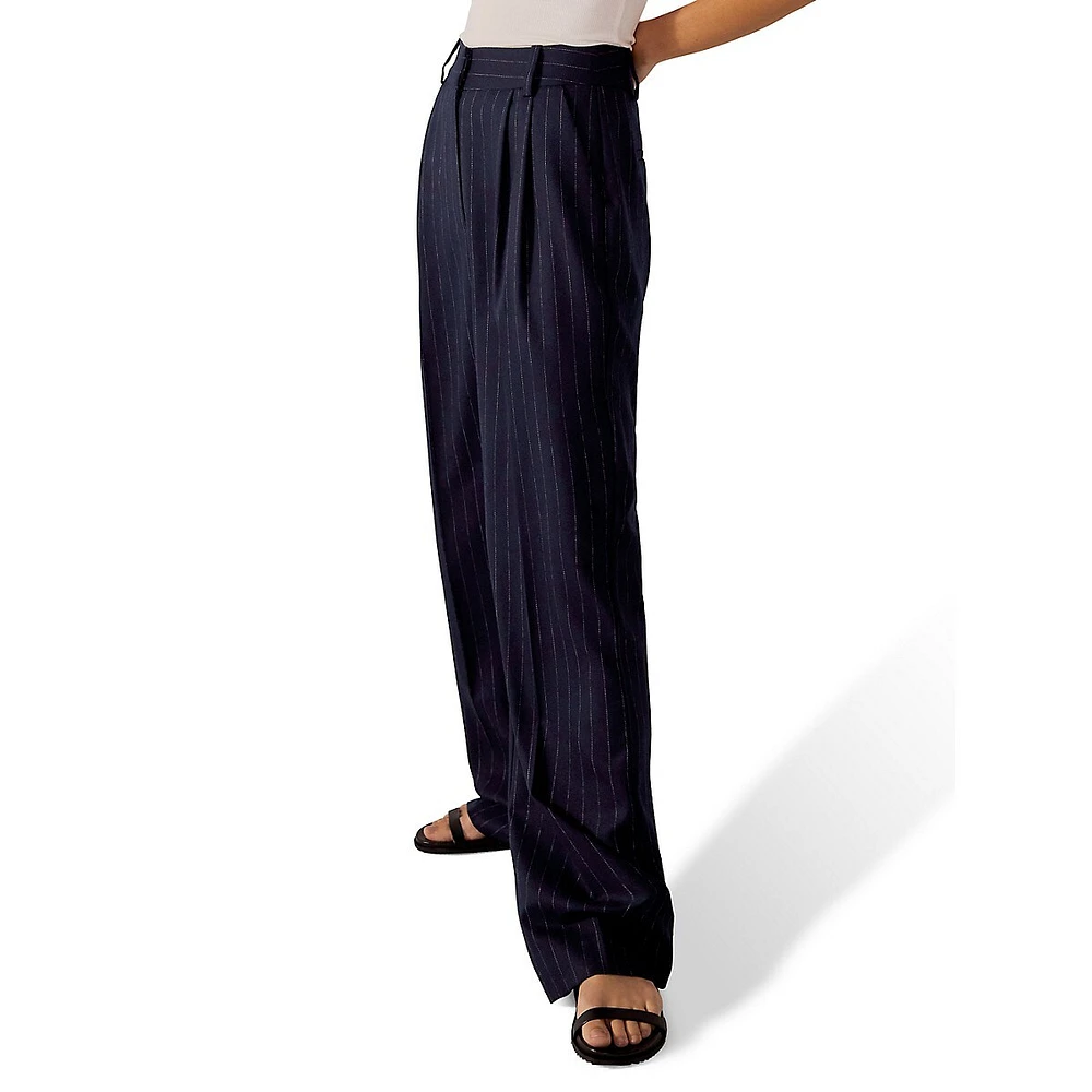 The Favorite Pleated Pinstriped Pant