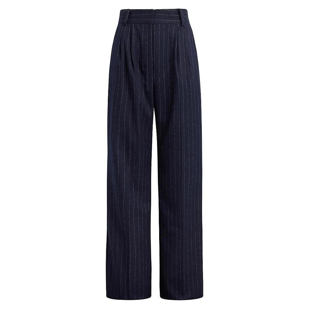 The Favorite Pleated Pinstriped Pant