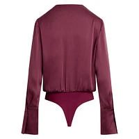 The Date Blouse Satin Wrap Bodysuit