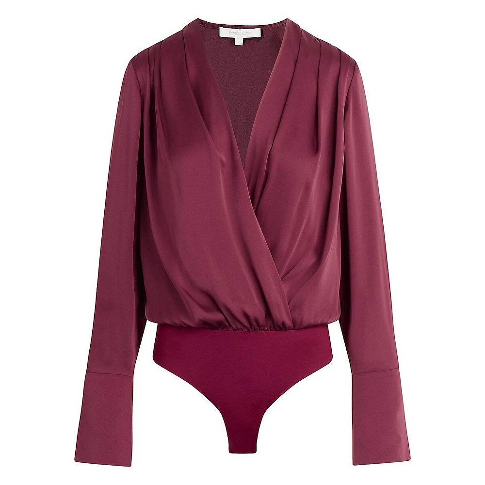 The Date Blouse Satin Wrap Bodysuit