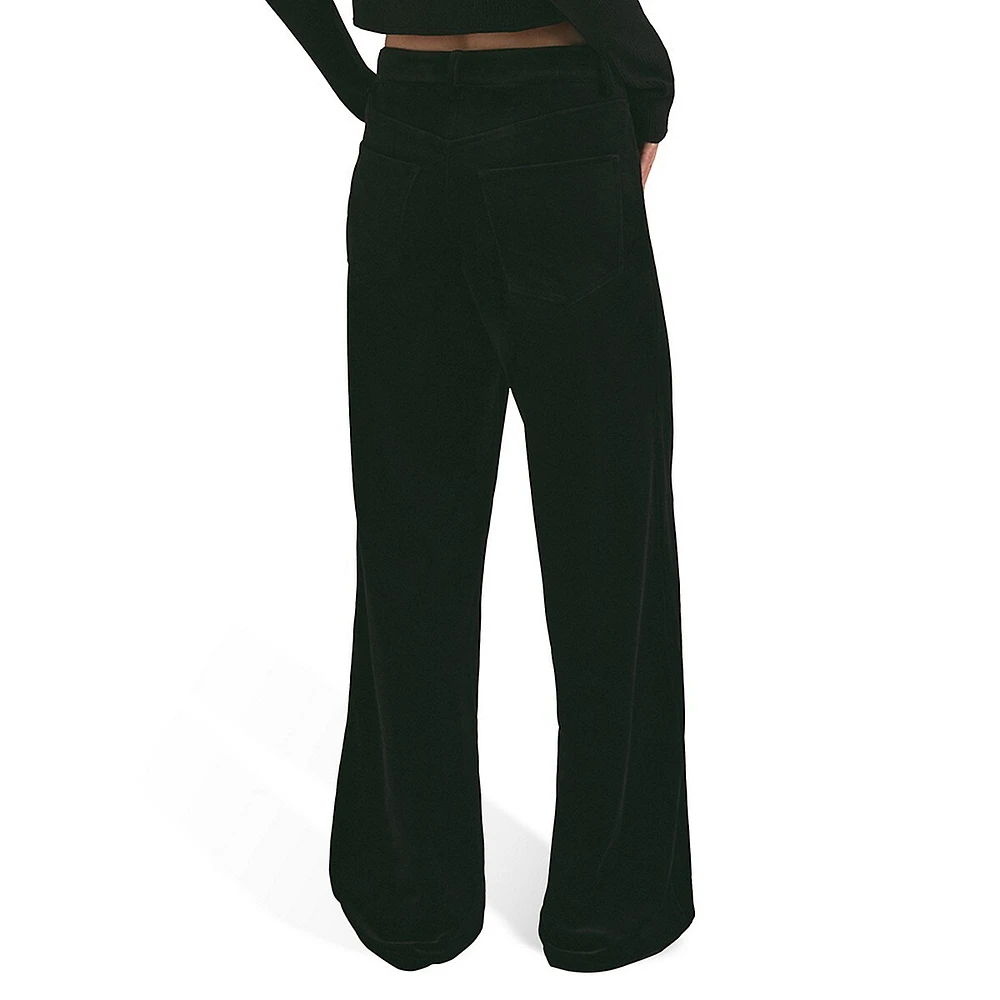 The Ollie Low-Rise Baggy Wide-Leg Velvet Jeans