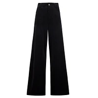 The Ollie Low-Rise Baggy Wide-Leg Velvet Jeans