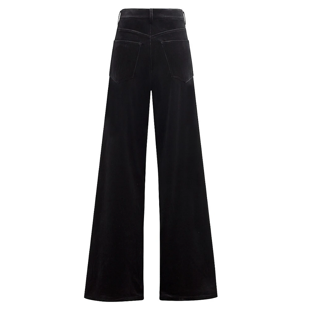 The Ollie Low-Rise Baggy Wide-Leg Velvet Jeans