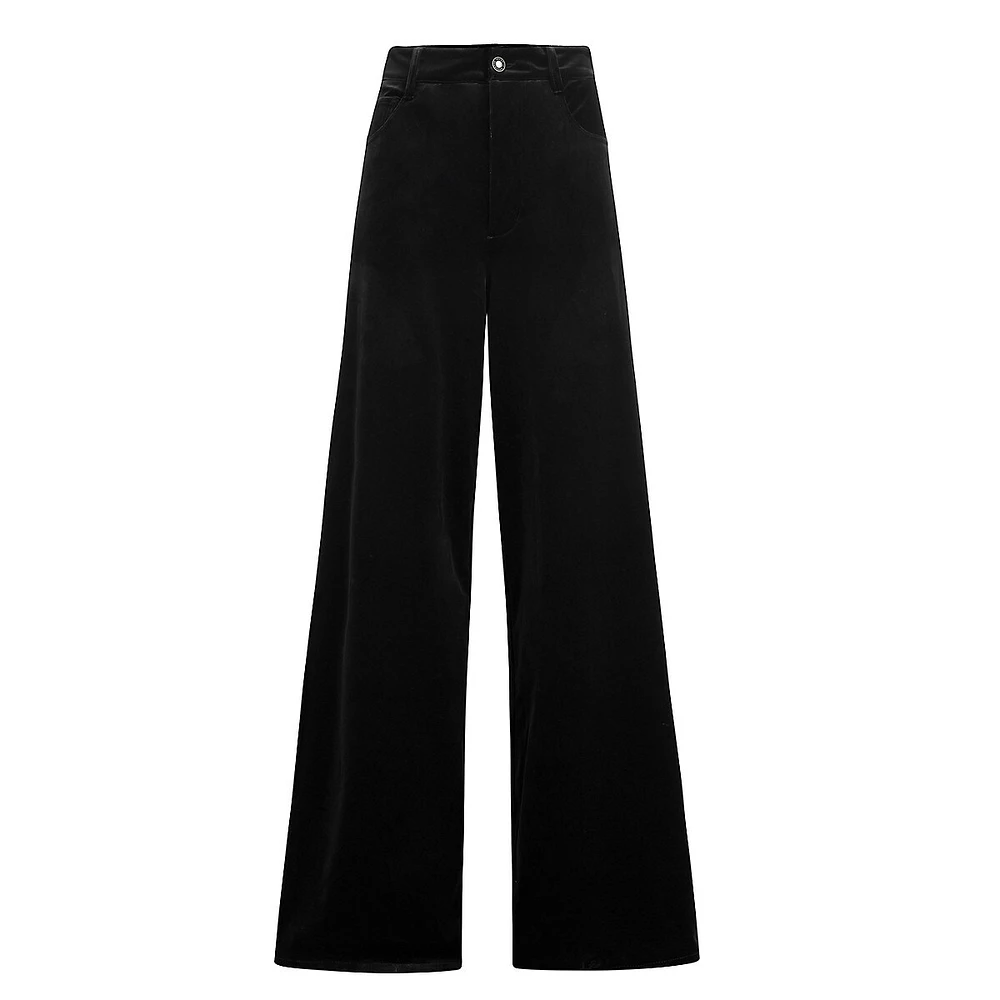 The Ollie Low-Rise Baggy Wide-Leg Velvet Jeans