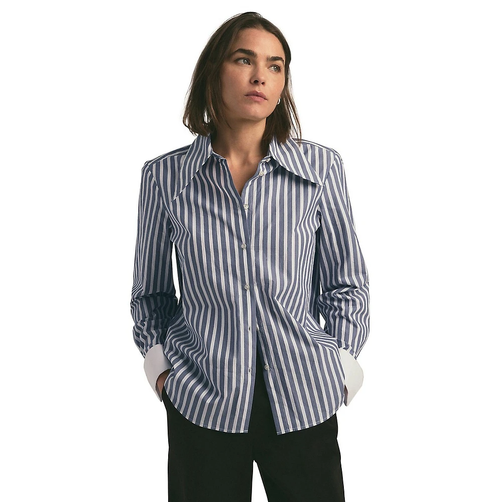 The Cuffed Statement Striped Shirt