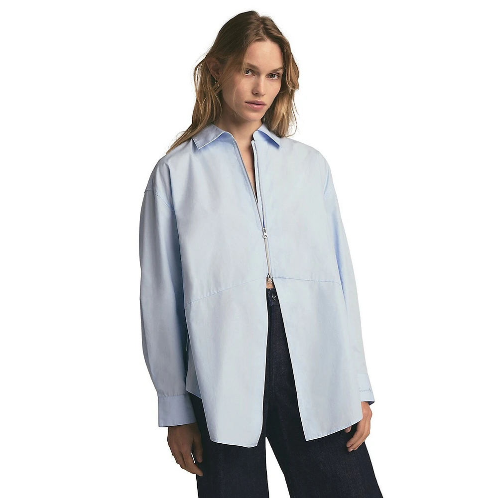 The Zip Cotton Poplin Shirt