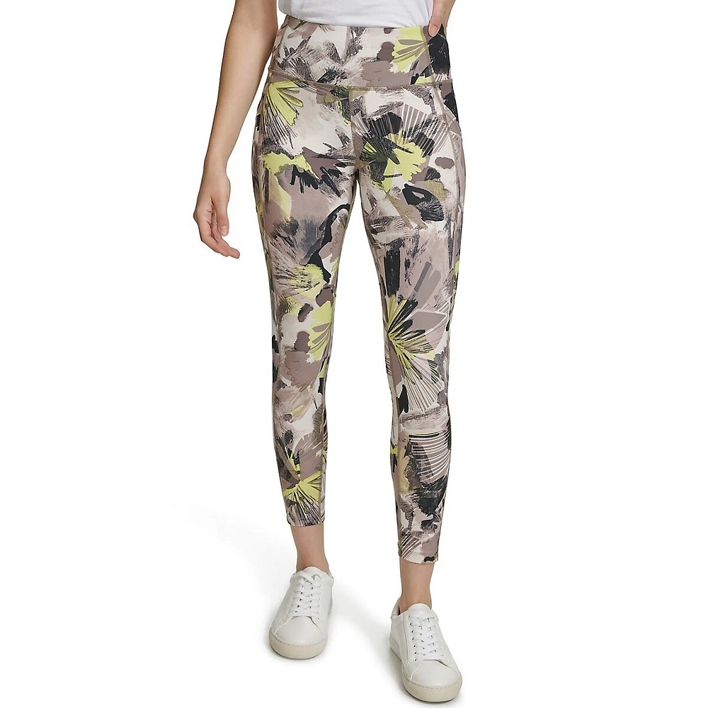 Printed High-Waist Cropped Tights