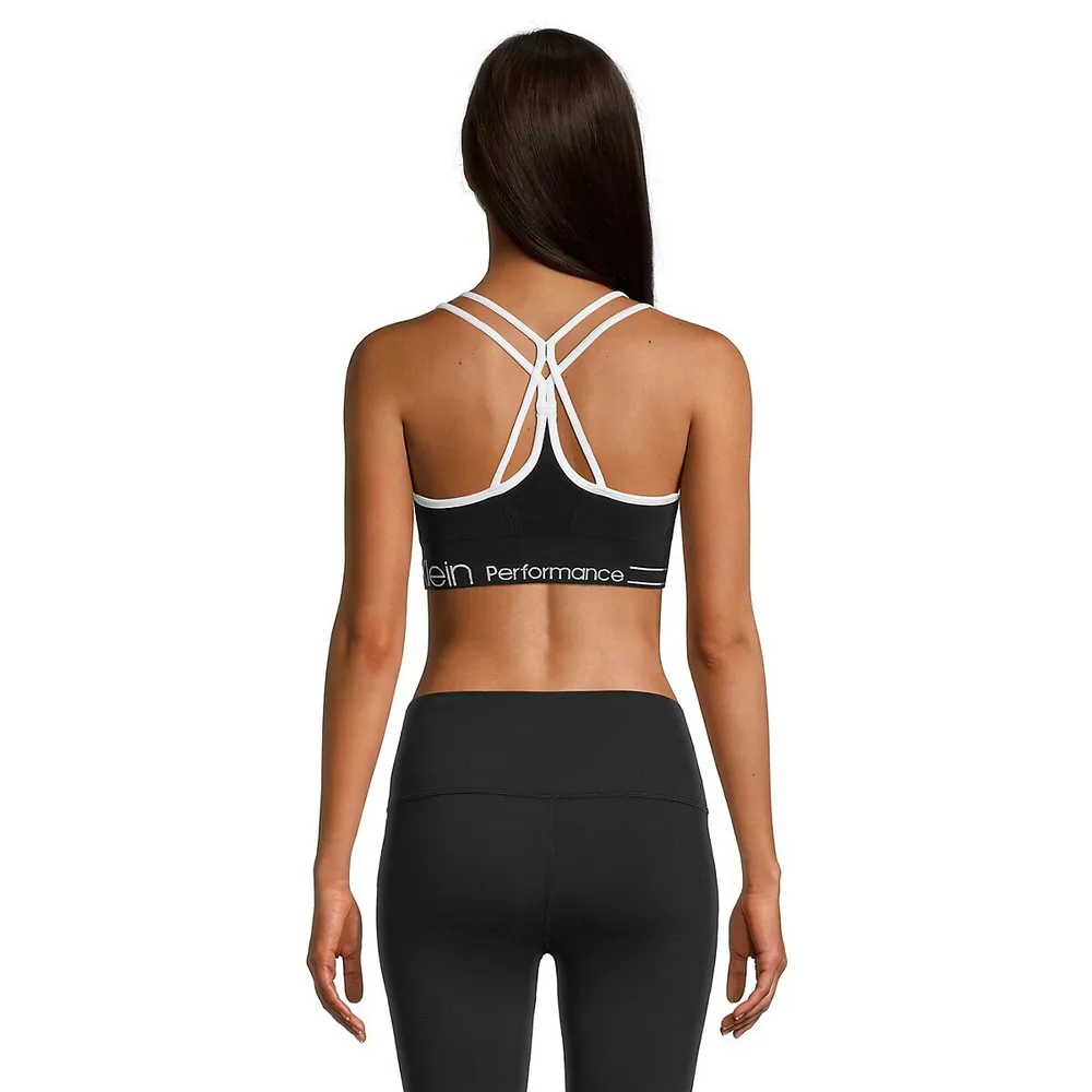 Calvin Klein Performance Low Impact Ruched Front Strappy Sports Bra