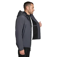 Faux Shearling-Lined Hooded Soft Shell Jacket