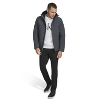 Faux Shearling-Lined Hooded Soft Shell Jacket