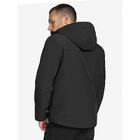 Veste softshell à capuche doublée de fausse peau mouton