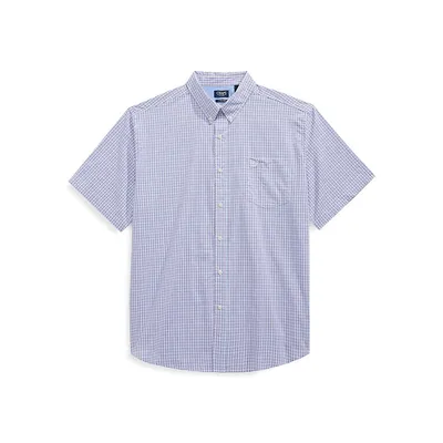 Big and Tall Easy-Care Stretch Check Short-Sleeve Shirt