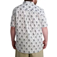 Big & Tall Short-Sleeve Printed Cotton Poplin Shirt