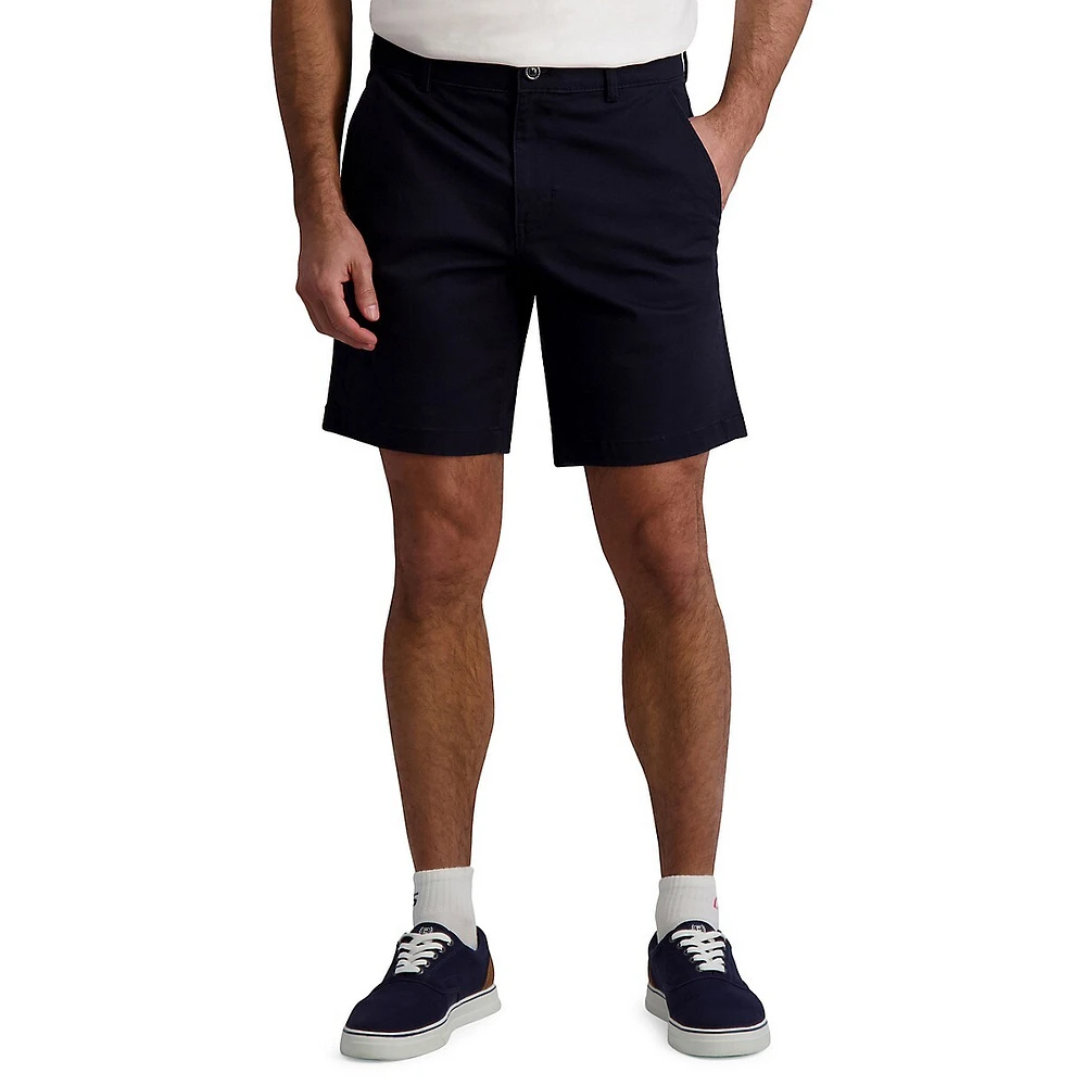 Flat-Front Stretch Twill Shorts