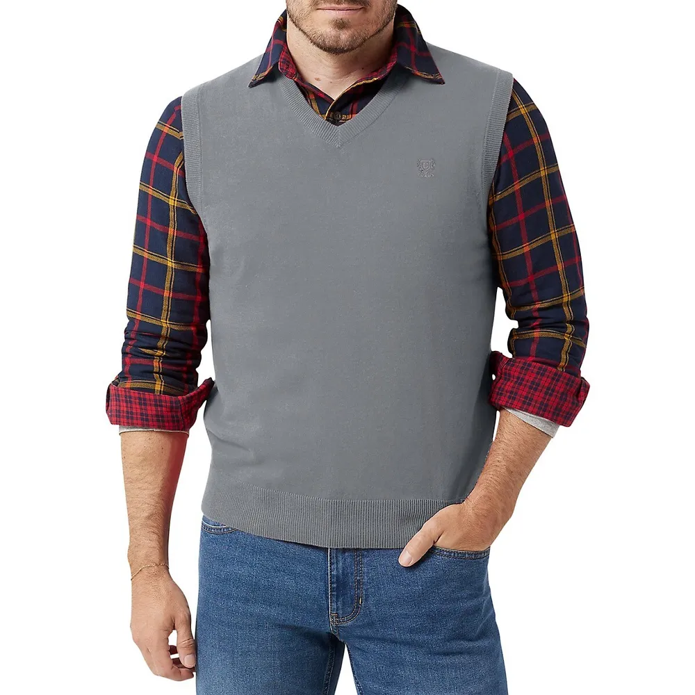 Fine-Gauge Cotton Knit Vest