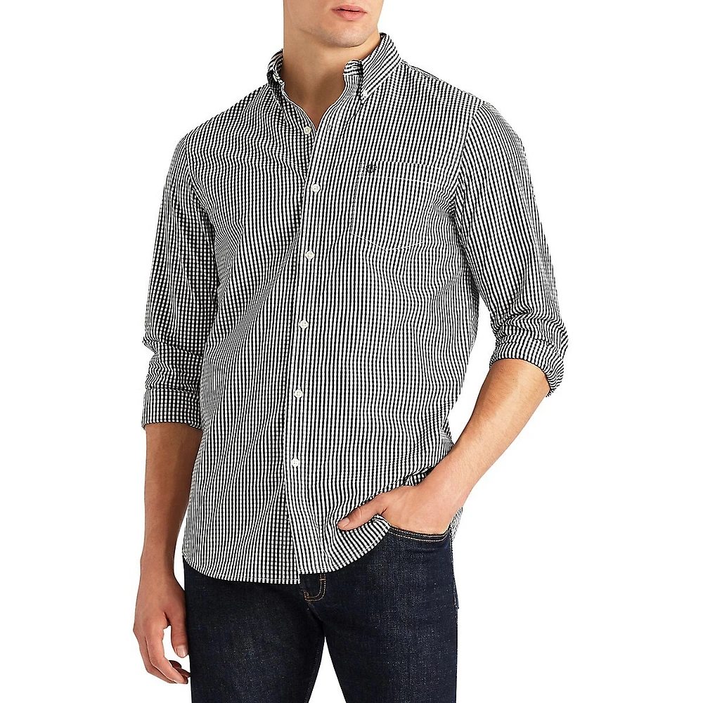 Gingham Poplin Button-Down Shirt