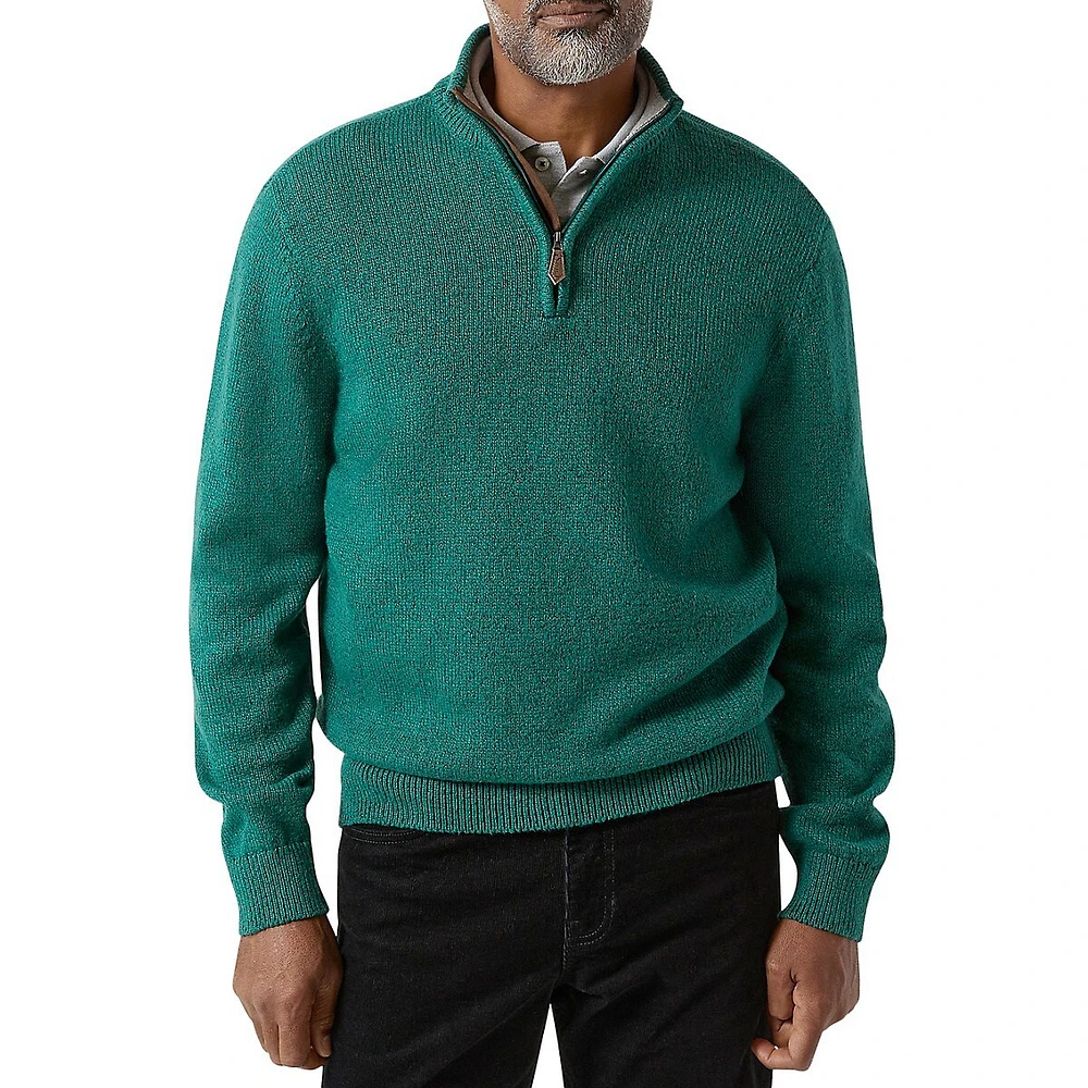 Quarter-Zip Twist-Knit Sweater