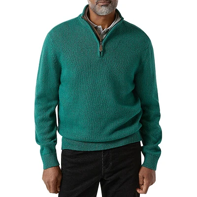 Quarter-Zip Twist-Knit Sweater