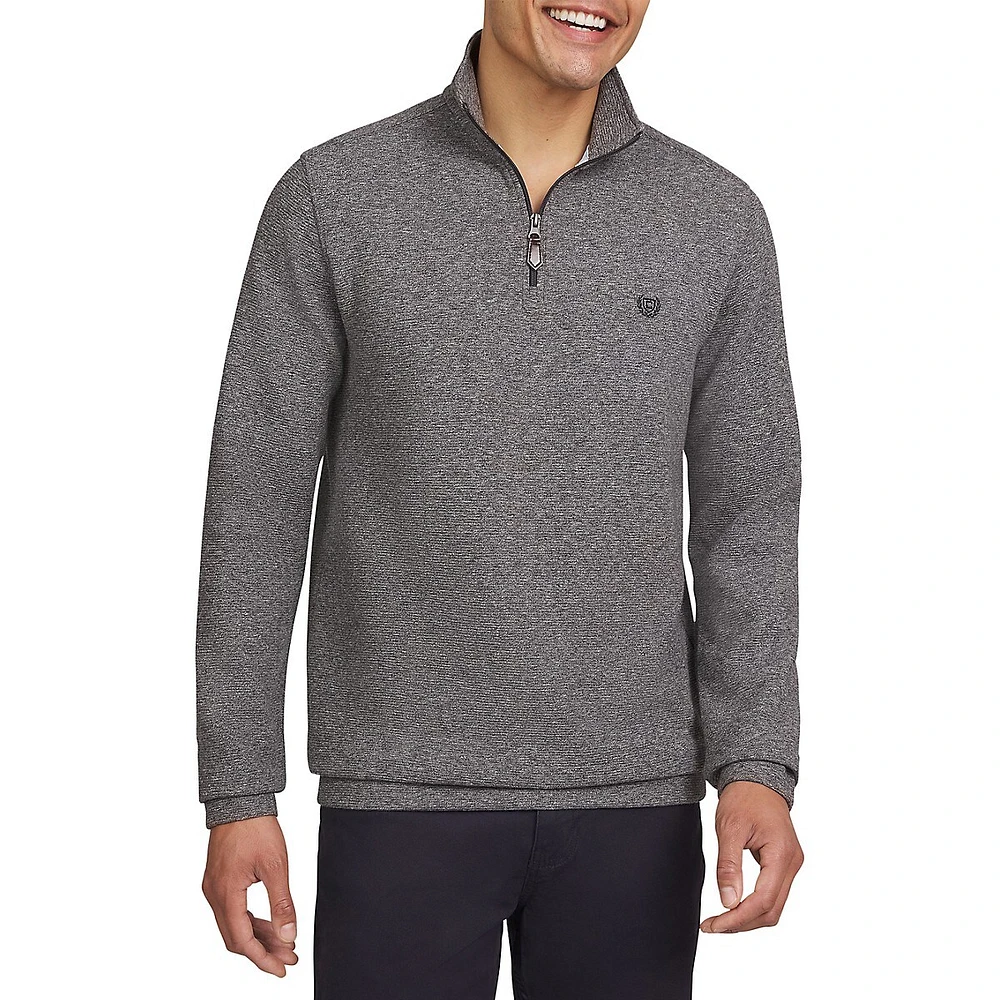 Quarter-Zip Marled Knit Sweater