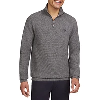 Quarter-Zip Marled Knit Sweater