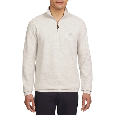 Quarter-Zip Marled Knit Sweater