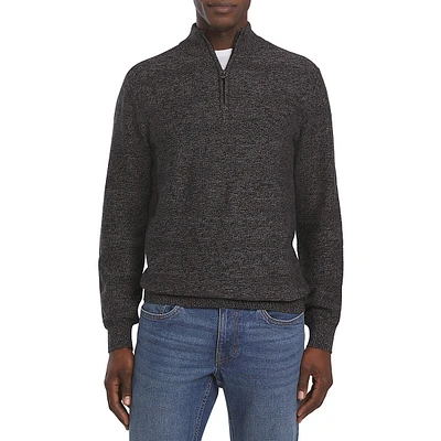 Quarter-Zip Cotton Sweater