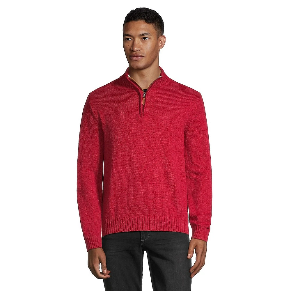 Mockneck Quarter-Zip Sweater