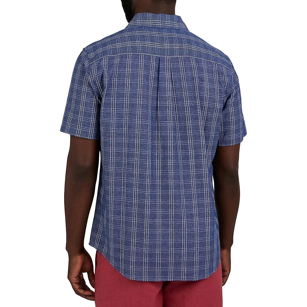 Yarn-Dyed Slub Cotton Short-Sleeve Shirt