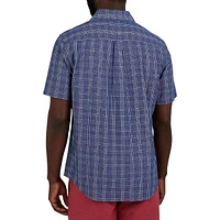 Yarn-Dyed Slub Cotton Short-Sleeve Shirt