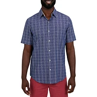 Yarn-Dyed Slub Cotton Short-Sleeve Shirt