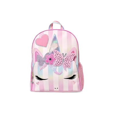 Kid's Gwen Stripes Print Butterfly And Flower Crown Large Backpack