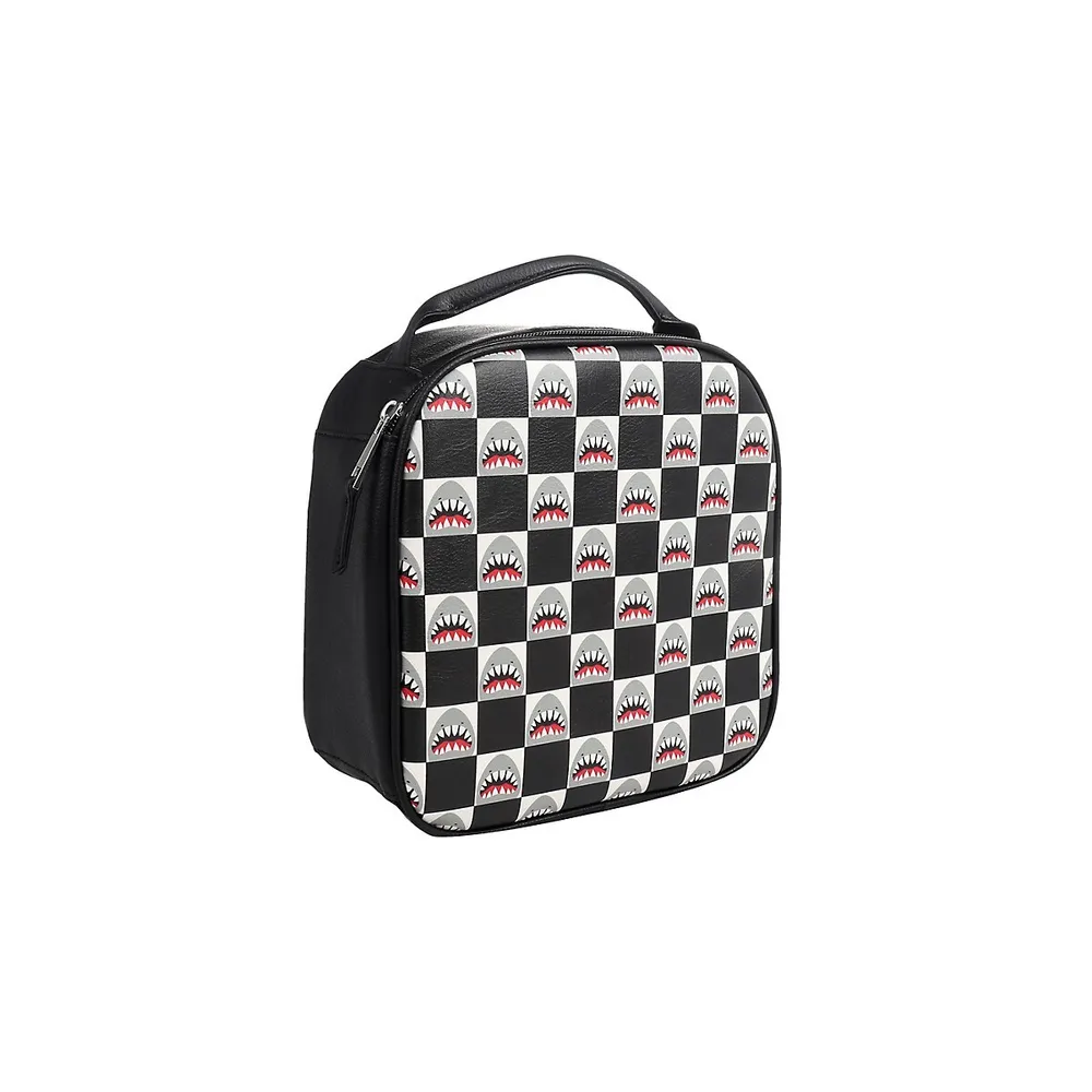 OMG Accessories Shark Checkerboard Lunch Bag