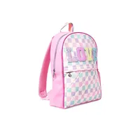 Kid's Love Pastel Checkerboard Large Backpack