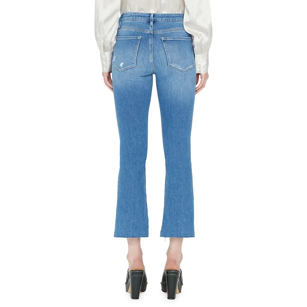 Le Crop Mini Boot Raw Stagger Chew Jeans