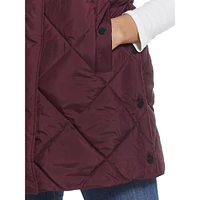 Quilted Hooded Puffer Walker Vest