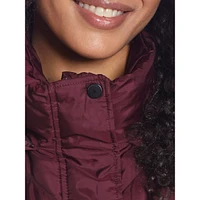 Quilted Hooded Puffer Walker Vest