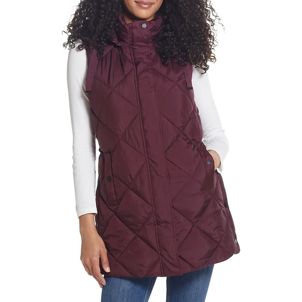 Quilted Hooded Puffer Walker Vest