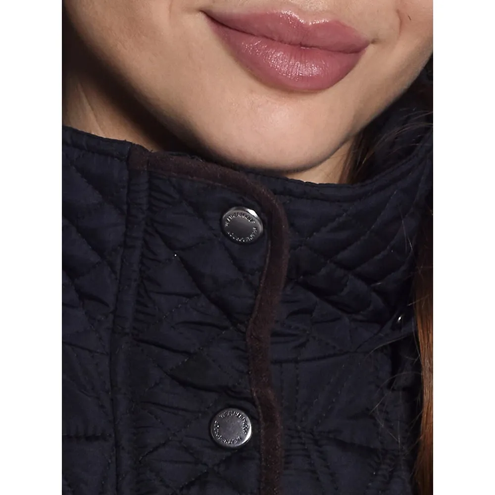 Plus Quilted Detachable-Hood Jacket