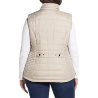 Plus Stand-Collar Quilted Vest