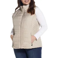 Plus Stand-Collar Quilted Vest