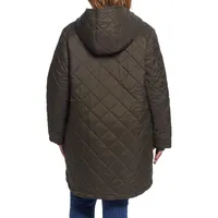 Plus Loose-Fit Quilted Hooded Walker Jacket