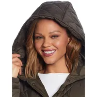 Plus Loose-Fit Quilted Hooded Walker Jacket